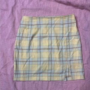 wild fable yellow plaid skirt size 4